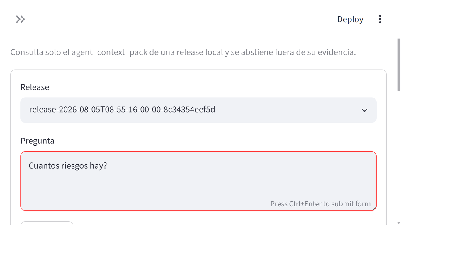 Ontology Factory Argos runtime showing an evidence-grounded investigation